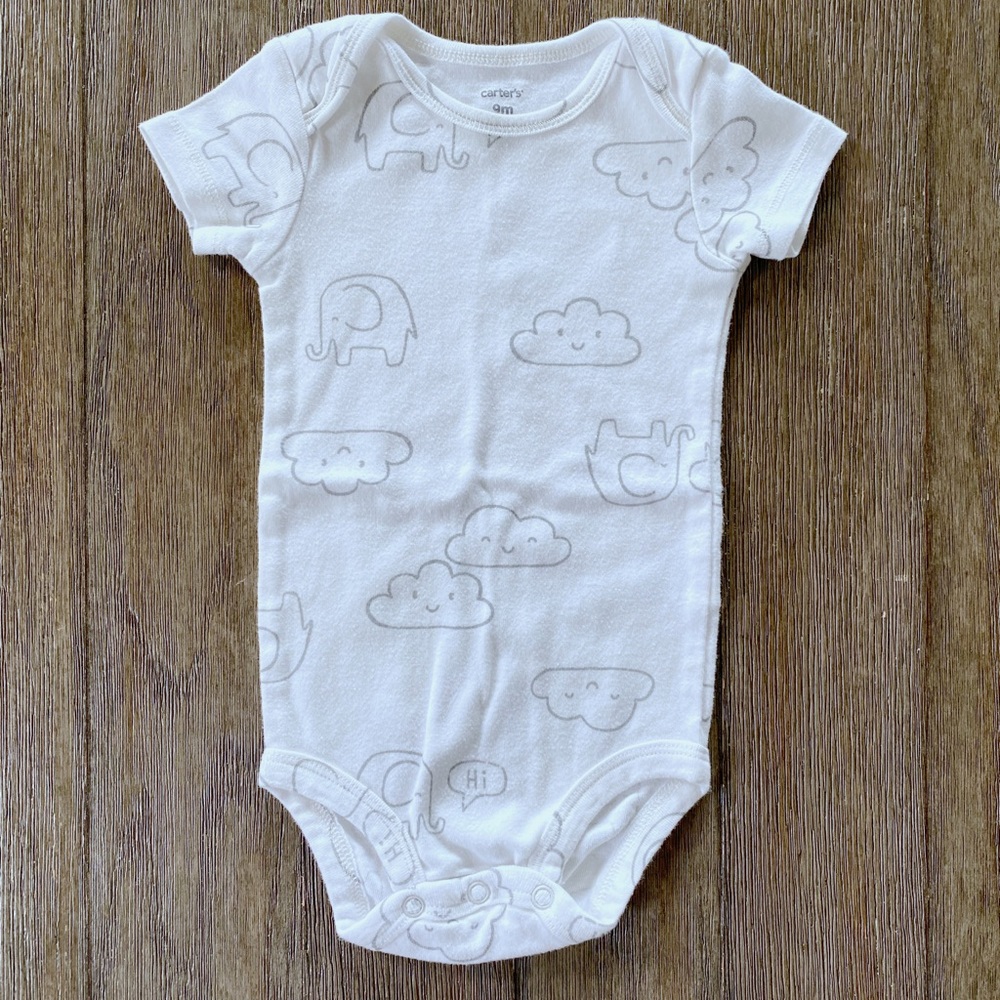 4/$10 Carter’s unisex onesie bodysuit 9 months